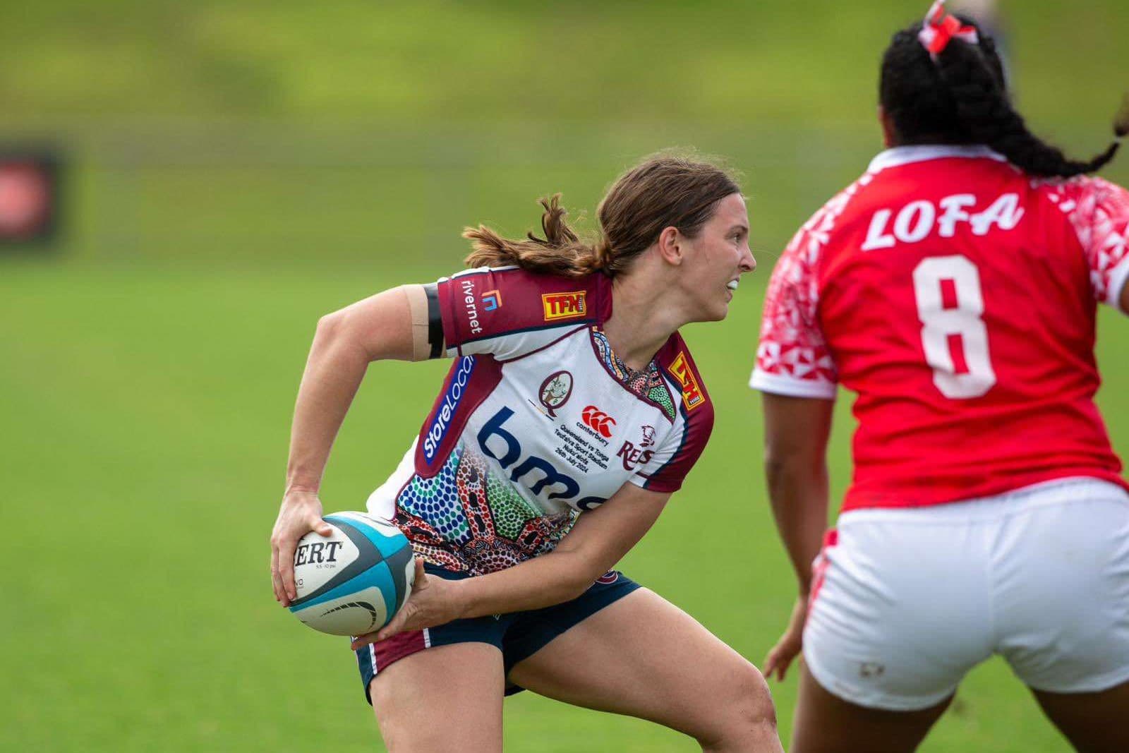 Mel Wilks in action for Queensland Reds against Tongan Lofa in Nuku'alofa, 2024. Picture: QRU Media Unit