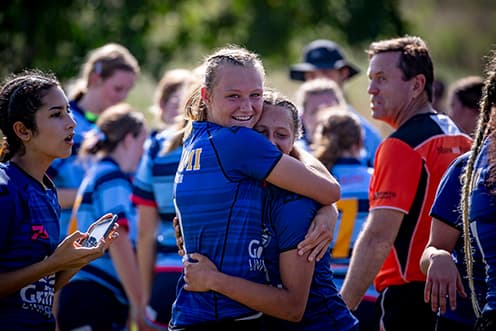 QLD Womens Rugby Hugging