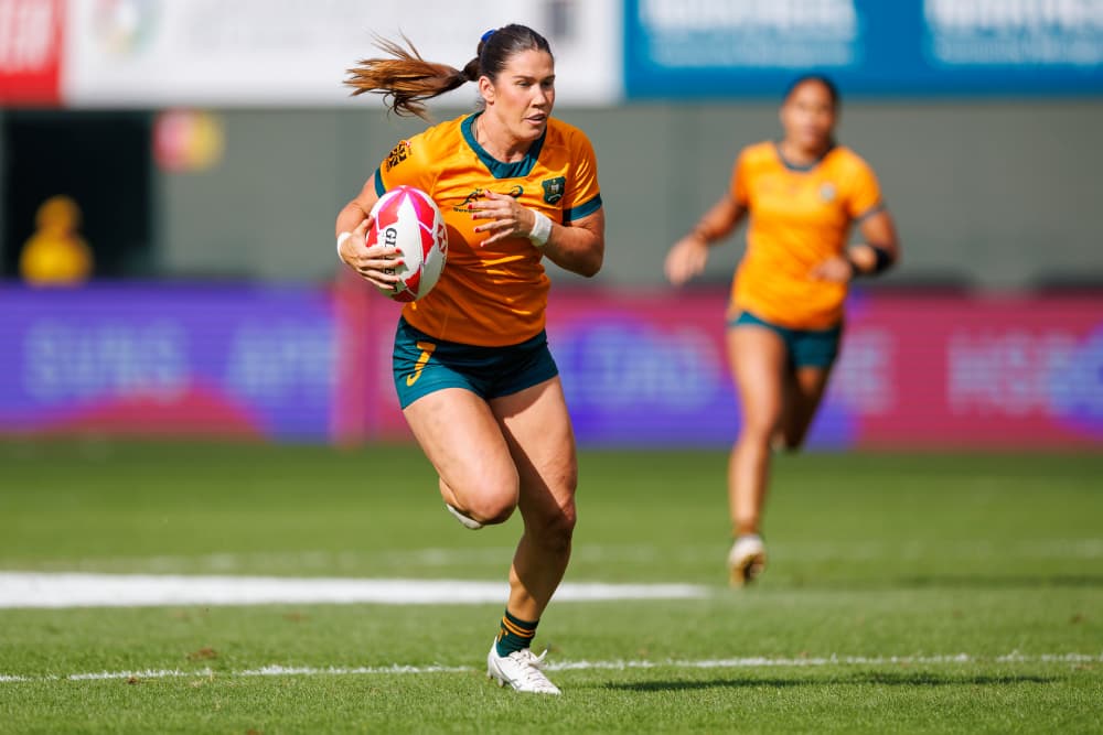 Charlotte Caslick was Player of the Final as Australia took down New Zealand in Dubai. Photo: World Rugby